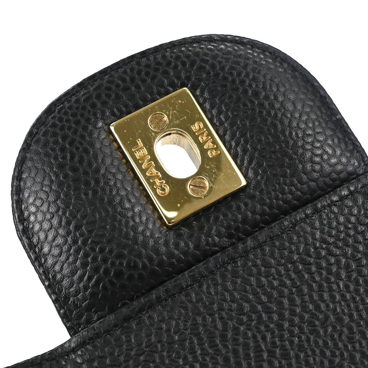 Chanel Black Caviar Skin Jumbo Classic Double Flap Shoulder Bag