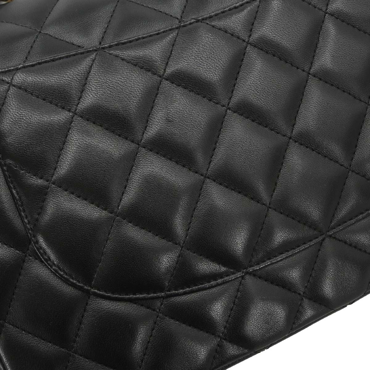 Chanel Black Lambskin Jumbo Classic Double Flap Shoulder Bag