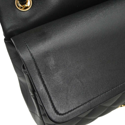 Chanel Black Lambskin Jumbo Classic Double Flap Shoulder Bag