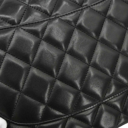 Chanel Black Lambskin Jumbo Classic Double Flap Shoulder Bag