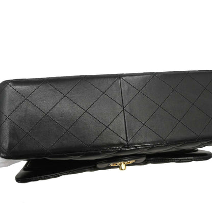 Chanel Black Lambskin Jumbo Classic Double Flap Shoulder Bag