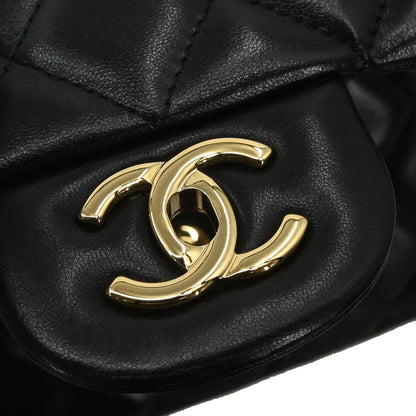 Chanel Black Lambskin Jumbo Classic Double Flap Shoulder Bag