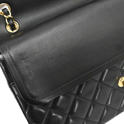 Chanel Black Lambskin Jumbo Classic Double Flap Shoulder Bag