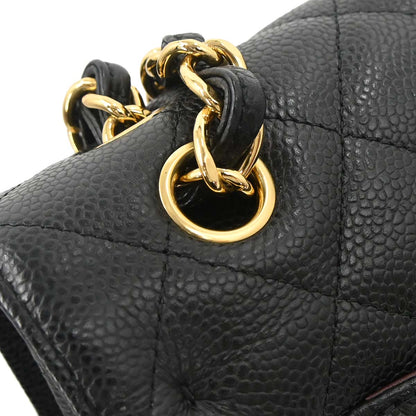 Chanel Black Caviar Skin Maxi Classic Double Flap Shoulder Bag