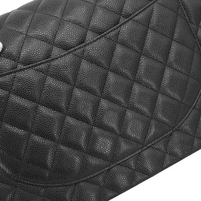 Chanel Black Caviar Skin Maxi Classic Double Flap Shoulder Bag