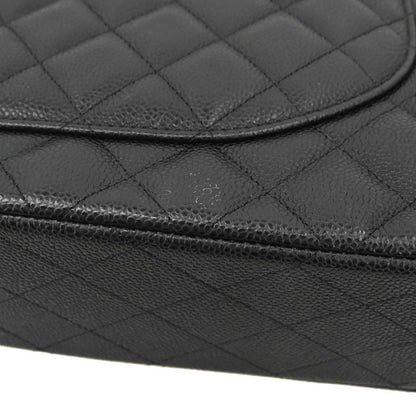 Chanel Black Caviar Skin Maxi Classic Double Flap Shoulder Bag