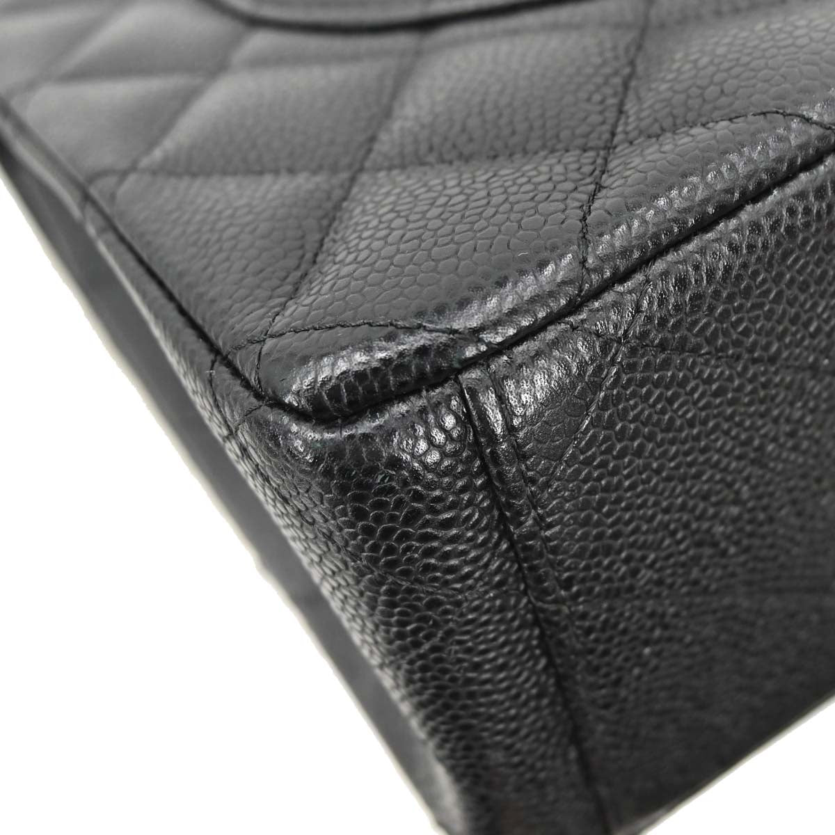 Chanel Black Caviar Skin Maxi Classic Double Flap Shoulder Bag