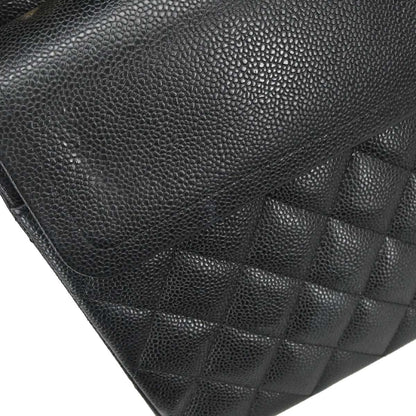 Chanel Black Caviar Skin Maxi Classic Double Flap Shoulder Bag