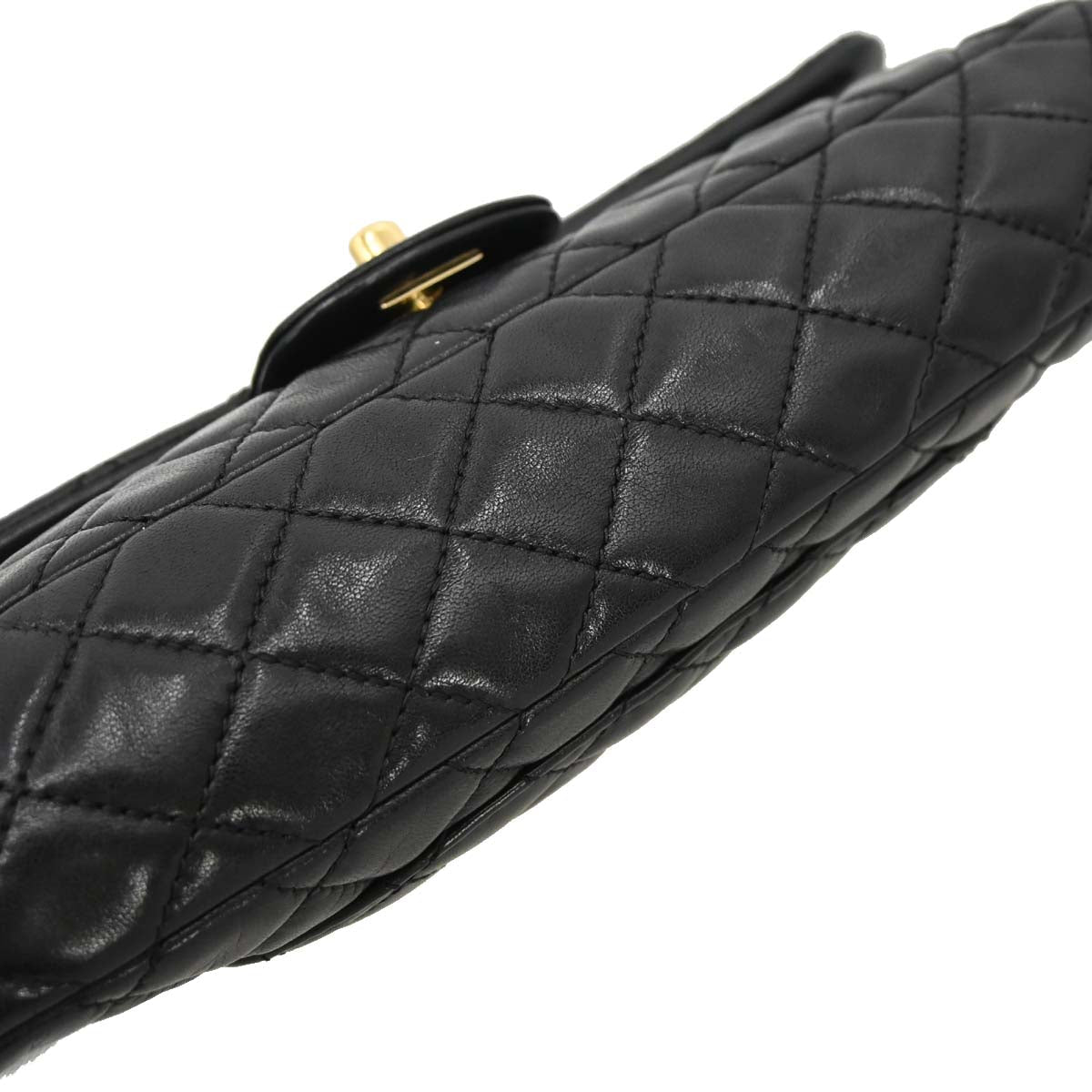 Chanel Black Lambskin Valentine East West Shoulder Bag