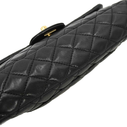 Chanel Black Lambskin Valentine East West Shoulder Bag