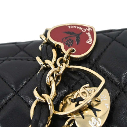 Chanel Black Lambskin Valentine East West Shoulder Bag