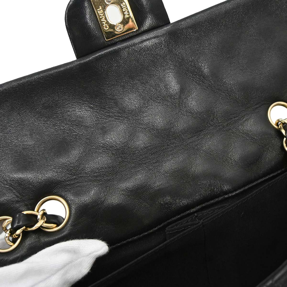 Chanel Black Lambskin Valentine East West Shoulder Bag