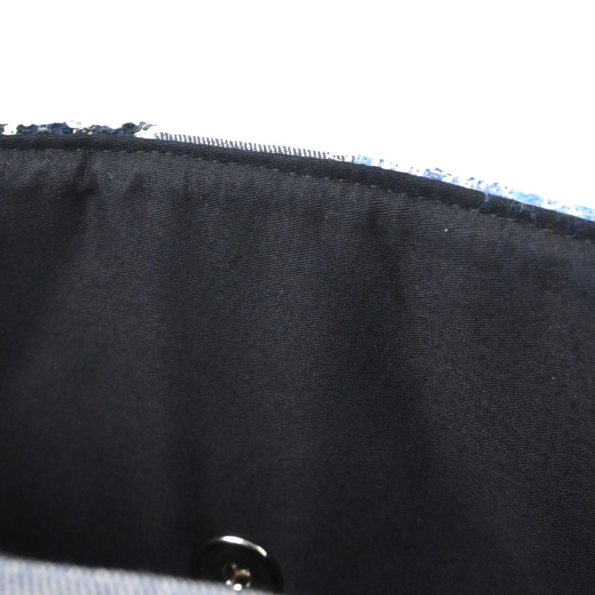 Chanel Blue Tweed Patchwork Single Flap Shoulder Bag