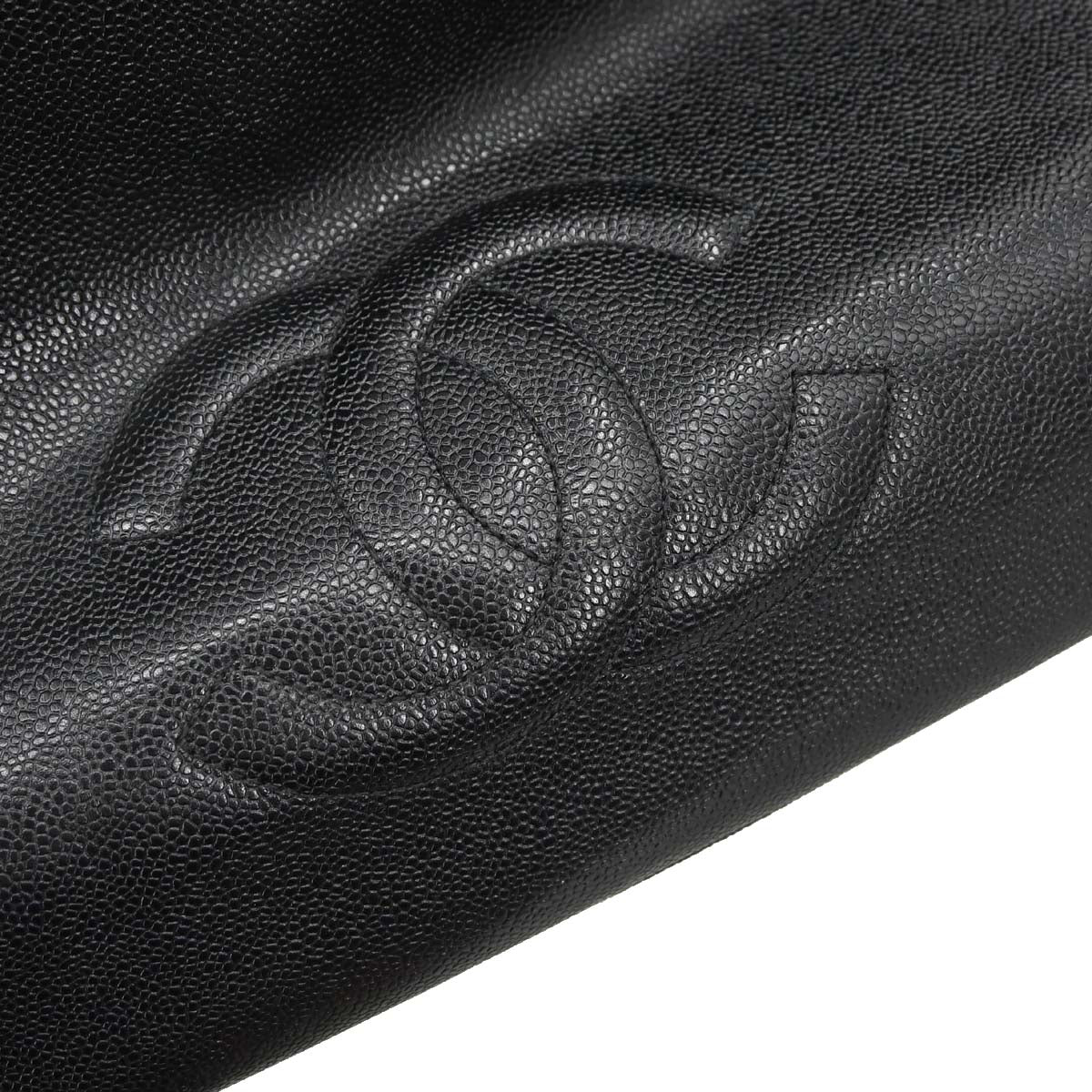 Chanel Black Caviar Skin Supermodel Tote Shoulder Bag
