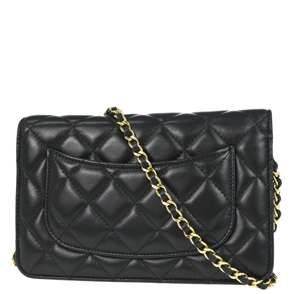 Chanel Black Lambskin Classic WOC Wallet on Chain Bag