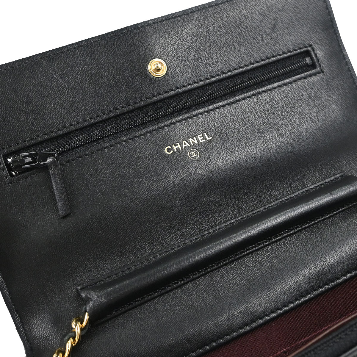 Chanel Black Lambskin Classic WOC Wallet on Chain Bag