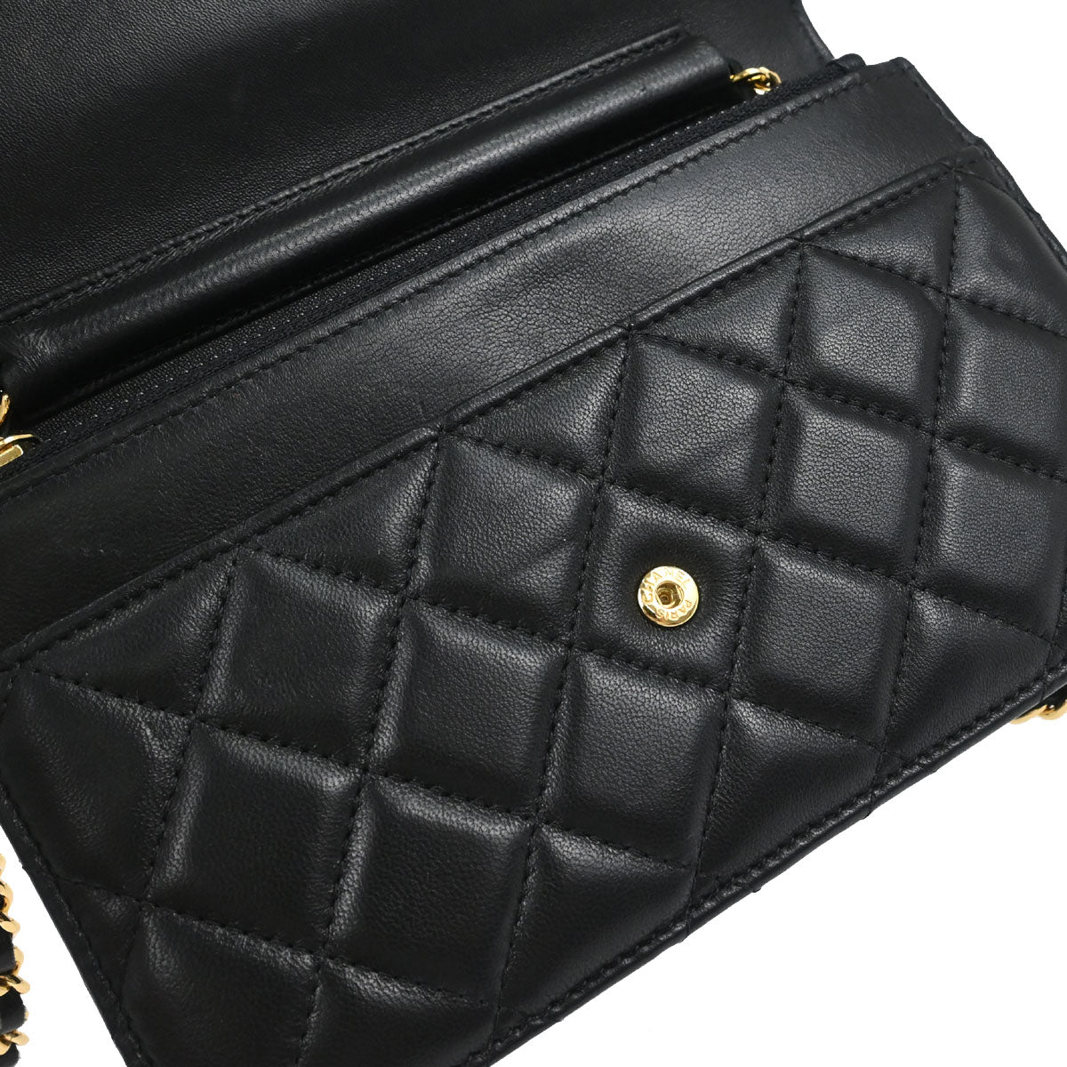 Chanel Black Lambskin Classic WOC Wallet on Chain Bag