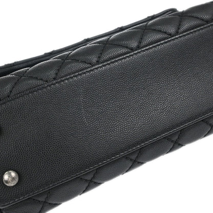 Chanel Black Caviar Skin Coco Handle 2way Shoulder Handbag