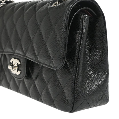 Chanel Black Caviar Skin Small Classic Double Flap Shoulder Bag