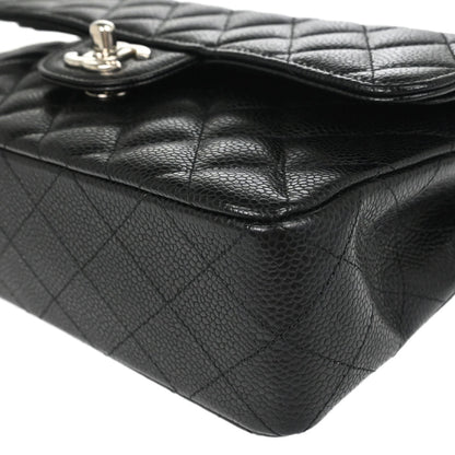 Chanel Black Caviar Skin Small Classic Double Flap Shoulder Bag
