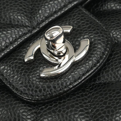 Chanel Black Caviar Skin Small Classic Double Flap Shoulder Bag