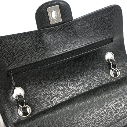 Chanel Black Caviar Skin Small Classic Double Flap Shoulder Bag