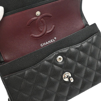 Chanel Black Caviar Skin Small Classic Double Flap Shoulder Bag