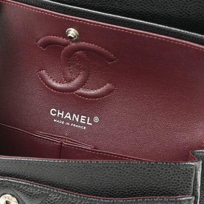 Chanel Black Caviar Skin Small Classic Double Flap Shoulder Bag
