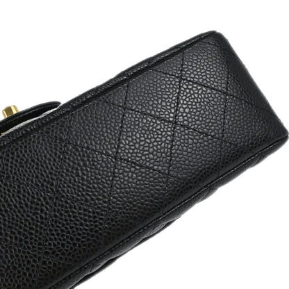 Chanel Black Caviar Skin Small Classic Double Flap Shoulder Bag