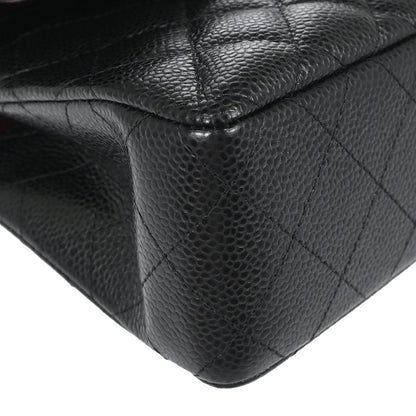 Chanel Black Caviar Skin Small Classic Double Flap Shoulder Bag