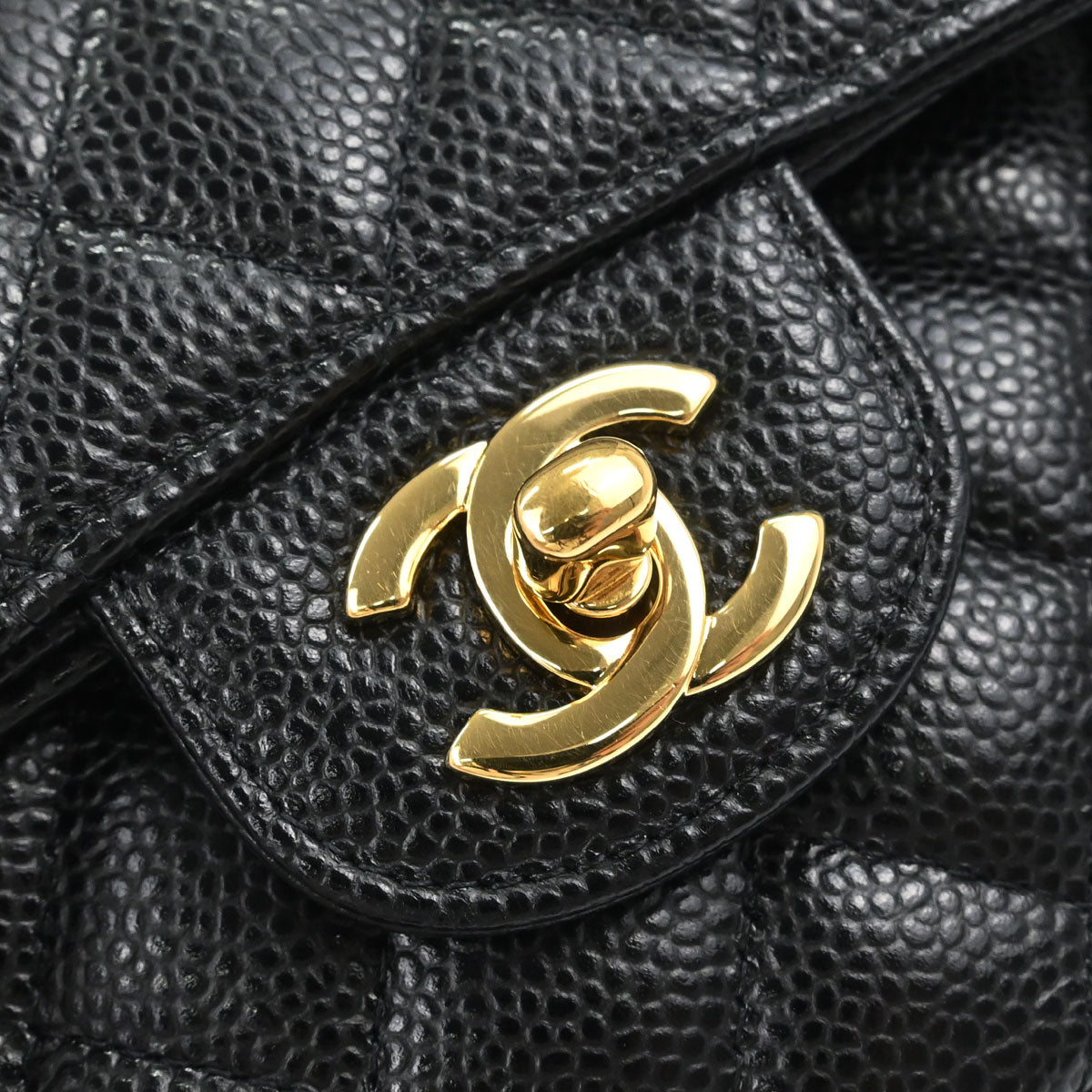 Chanel Black Caviar Skin Small Classic Double Flap Shoulder Bag