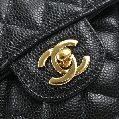 Chanel Black Caviar Skin Small Classic Double Flap Shoulder Bag