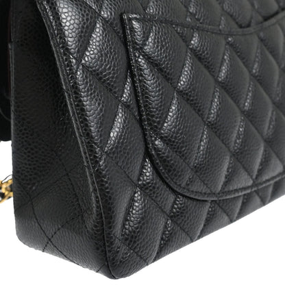 Chanel Black Caviar Skin Small Classic Double Flap Shoulder Bag