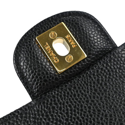 Chanel Black Caviar Skin Small Classic Double Flap Shoulder Bag