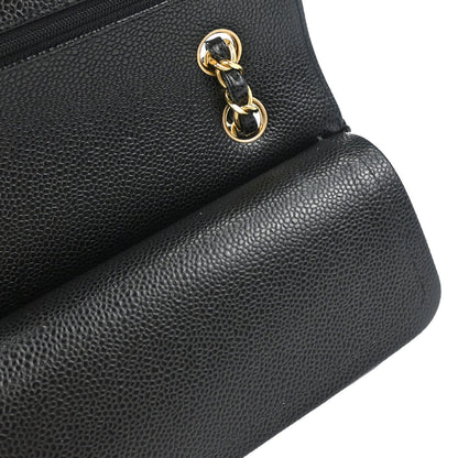 Chanel Black Caviar Skin Small Classic Double Flap Shoulder Bag