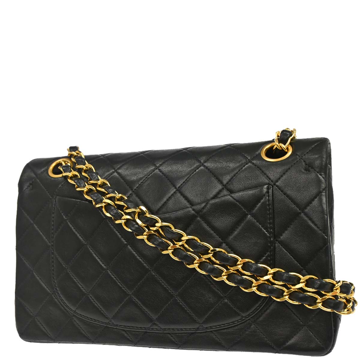 Chanel Black Lambskin Small Classic Double Flap Shoulder Bag
