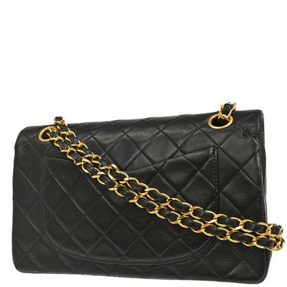 Chanel Black Lambskin Small Classic Double Flap Shoulder Bag