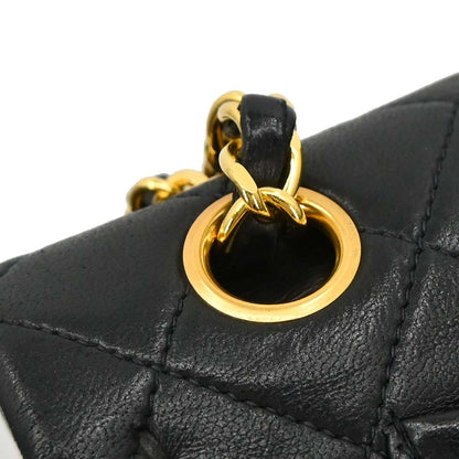 Chanel Black Lambskin Small Classic Double Flap Shoulder Bag