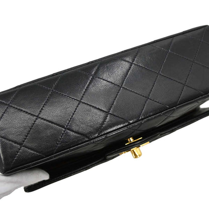 Chanel Black Lambskin Small Classic Double Flap Shoulder Bag