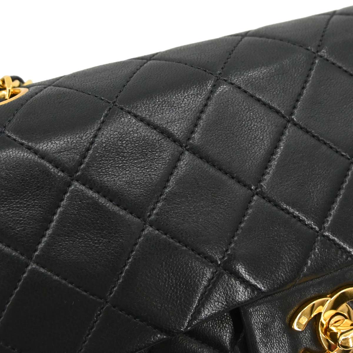 Chanel Black Lambskin Small Classic Double Flap Shoulder Bag