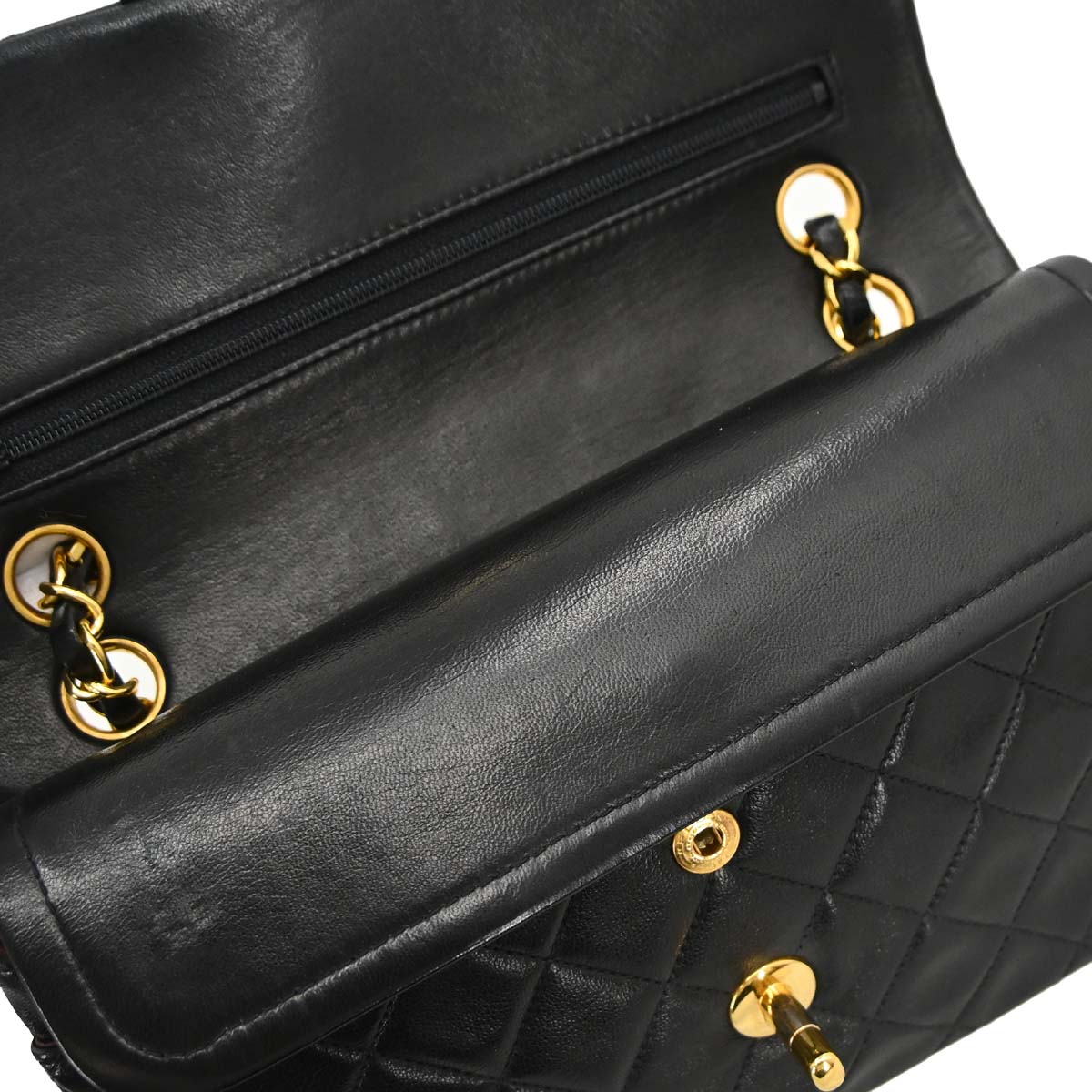 Chanel Black Lambskin Small Classic Double Flap Shoulder Bag