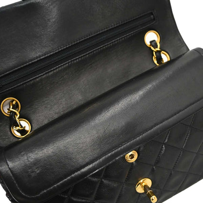 Chanel Black Lambskin Small Classic Double Flap Shoulder Bag