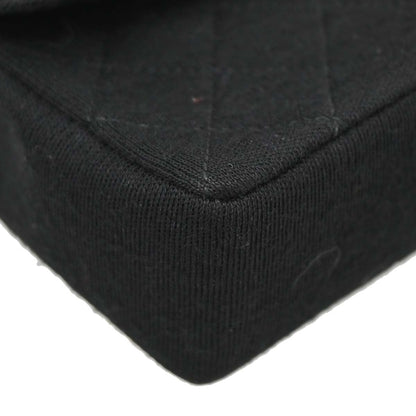 Chanel Black Cotton Straight Flap Shoulder Bag