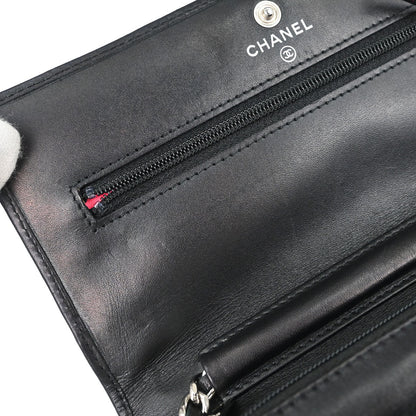 Chanel Black Calfskin Cambon Ligne WOC Wallet on Chain Shoulder Bag