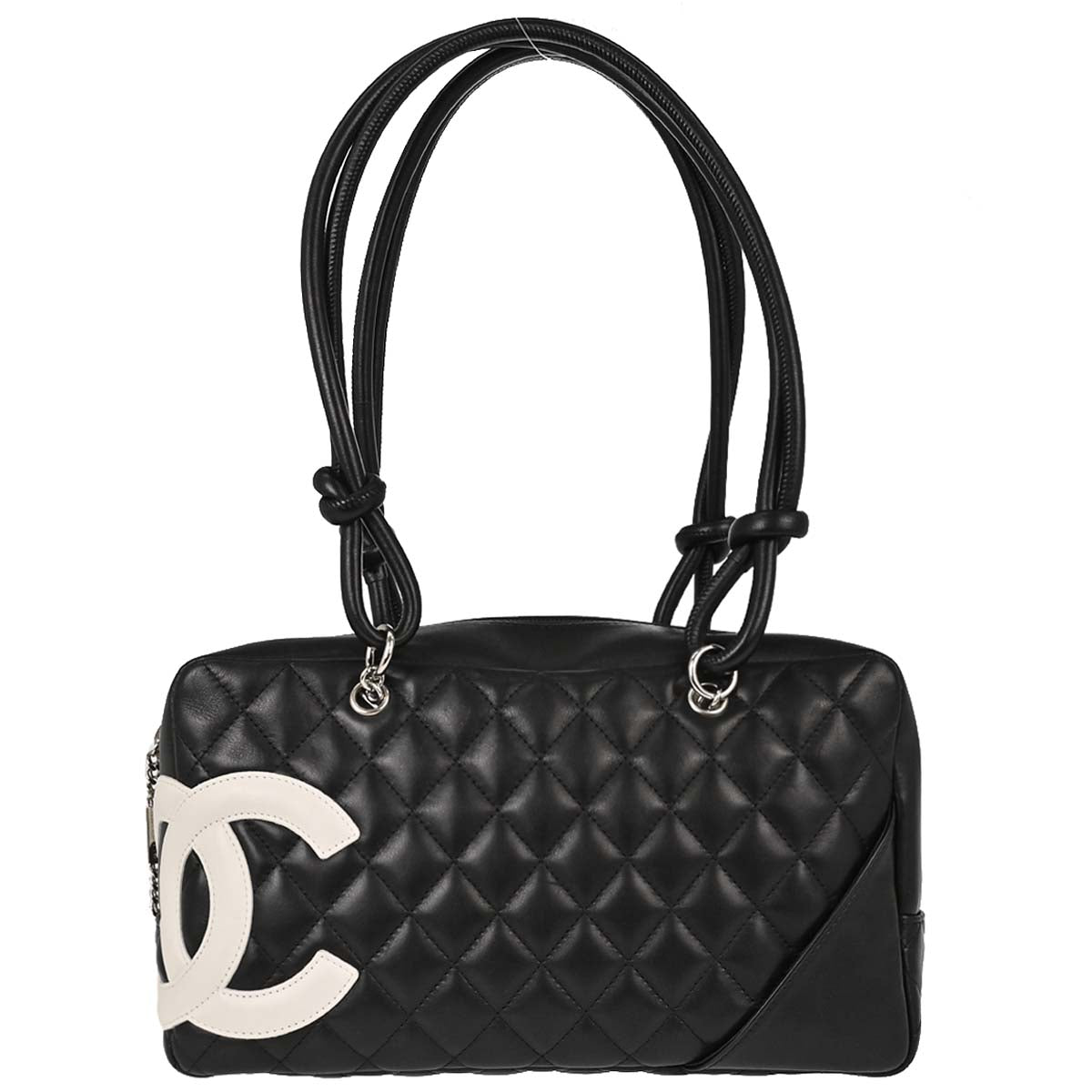 Chanel 2005-2006 Black Calfskin Cambon Ligne Bowling Bag 27