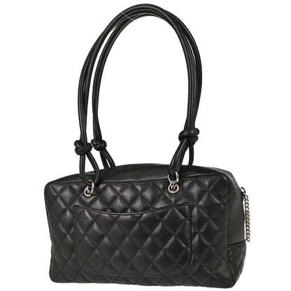 Chanel 2005-2006 Black Calfskin Cambon Ligne Bowling Bag 27