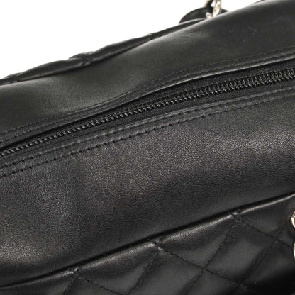 Chanel 2005-2006 Black Calfskin Cambon Ligne Bowling Bag 27