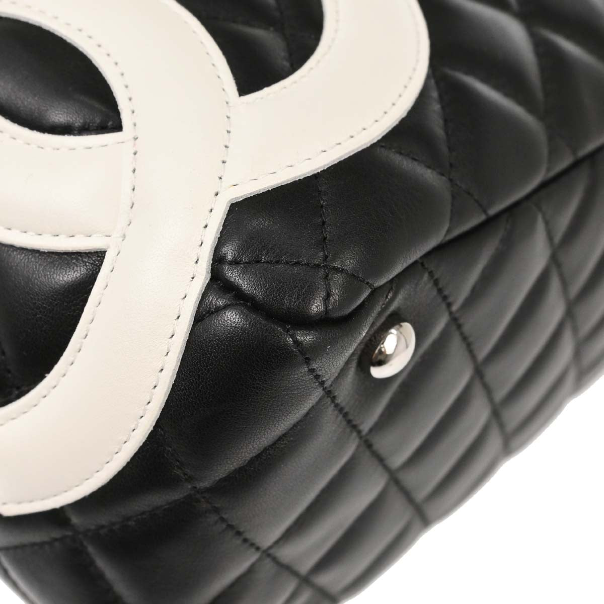 Chanel 2005-2006 Black Calfskin Cambon Ligne Bowling Bag 27