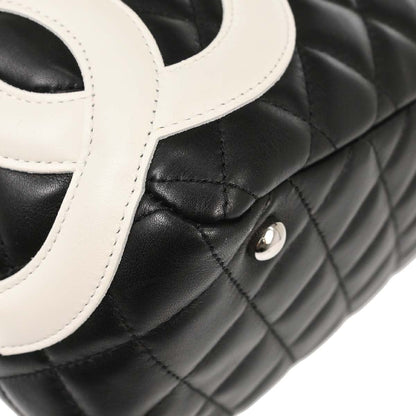 Chanel 2005-2006 Black Calfskin Cambon Ligne Bowling Bag 27