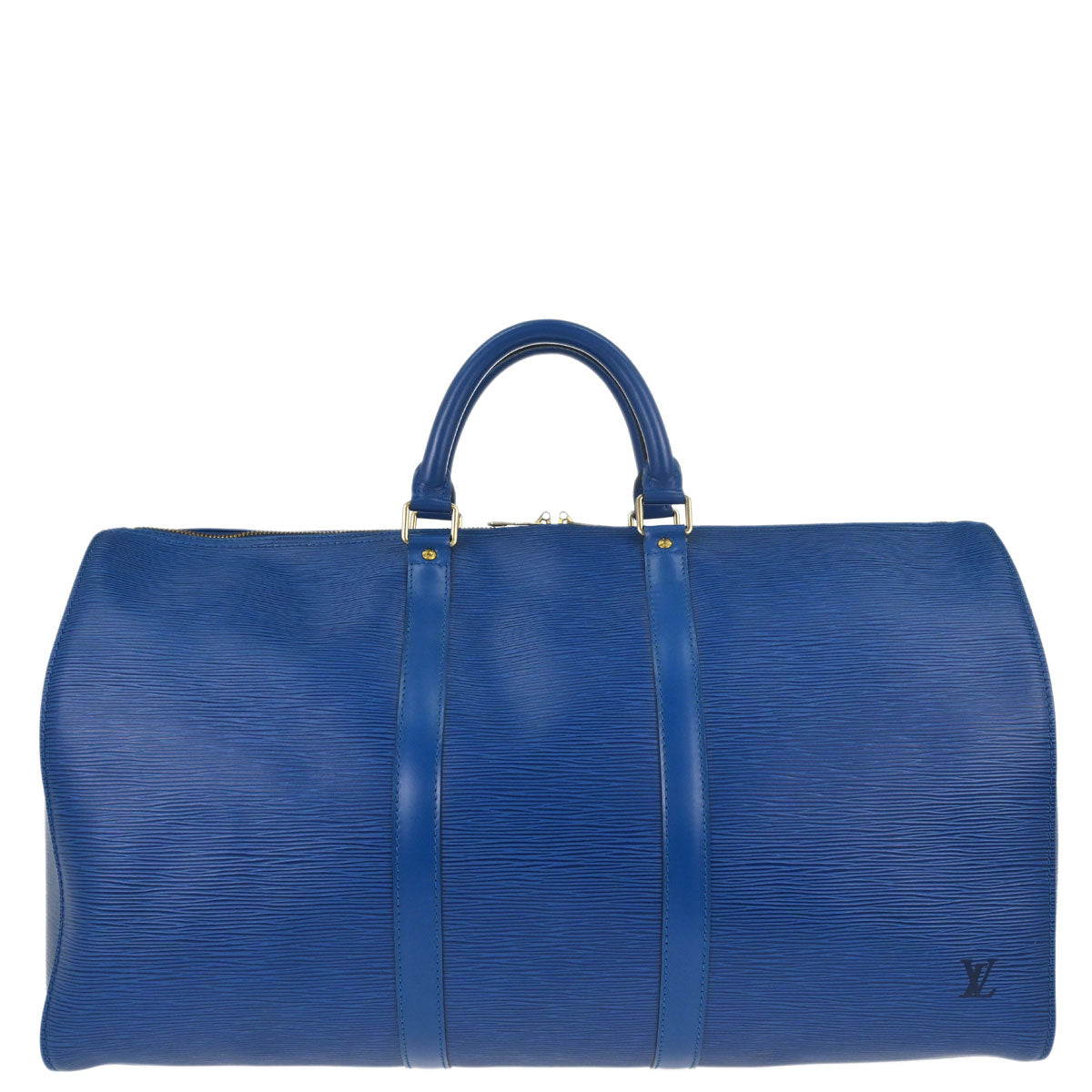 Louis Vuitton Blue Epi Keepall 50 Travel Handbag M42965